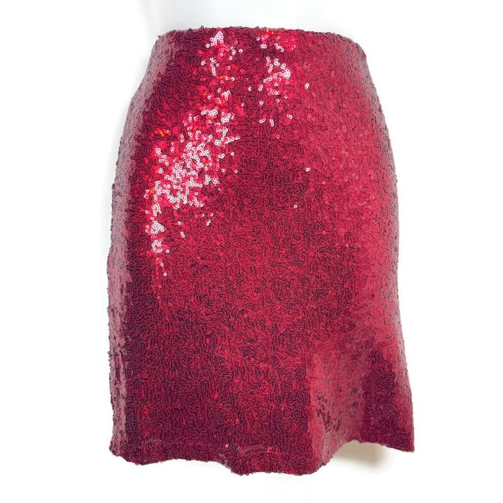 B. Smart Red Seqins Stretch Mini Skirt, Size L